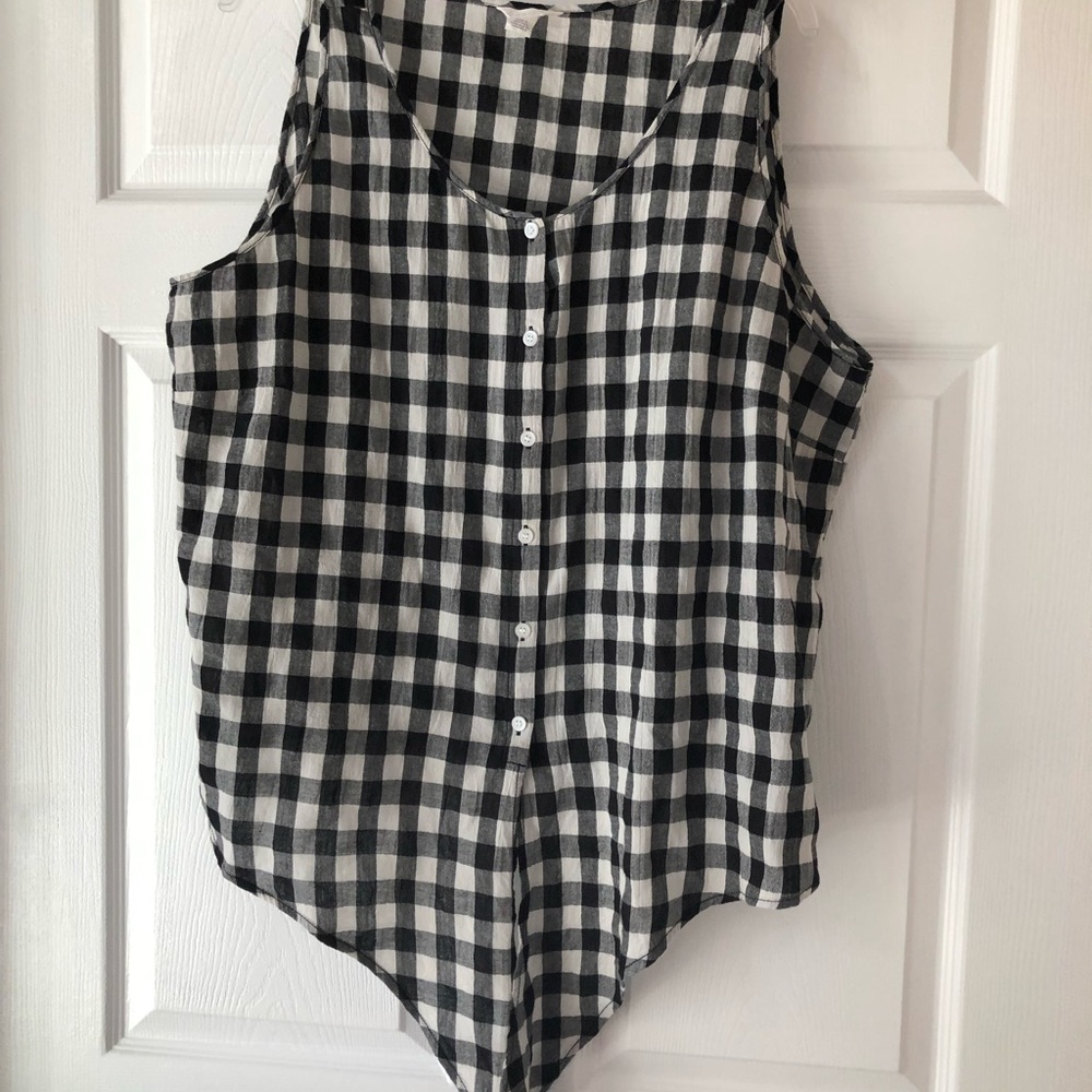 Nordstrom Caslon White/Black Sleeveless top 2X